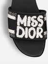 Dway Embroidered Cotton Slide Black White - DIOR - BALAAN 3