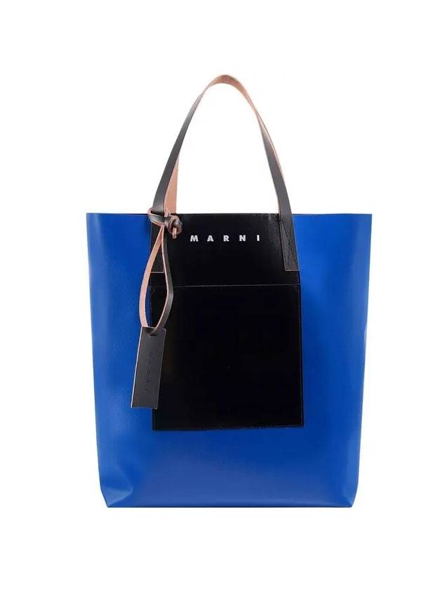 Tribeca Logo Tote Bag Blue - MARNI - BALAAN 1