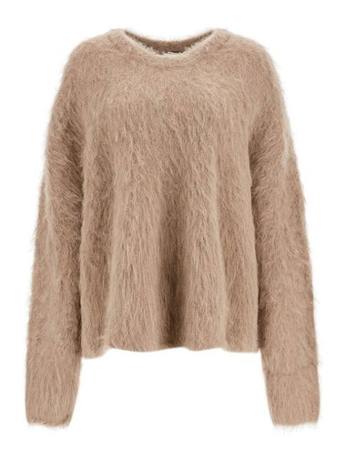 Crewneck Alpaca Knit Top Beige - TOTEME - BALAAN 1