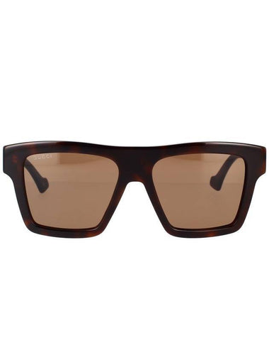 Eyewear Square Frame Sunglasses Havana - GUCCI - BALAAN 1