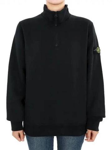 Stone Kids Waffen Patch Half Zip Up Sweatshirt Black 791661020 V0029 14A 270364 1146482 - MONCLER - BALAAN 1