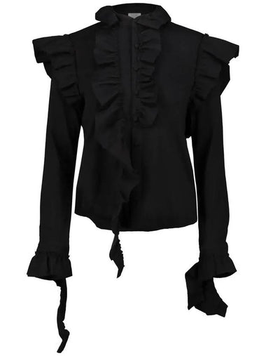 Long Sleeve Ruffle Shirt WE64SH200B_BLACK - VETEMENTS - BALAAN 1