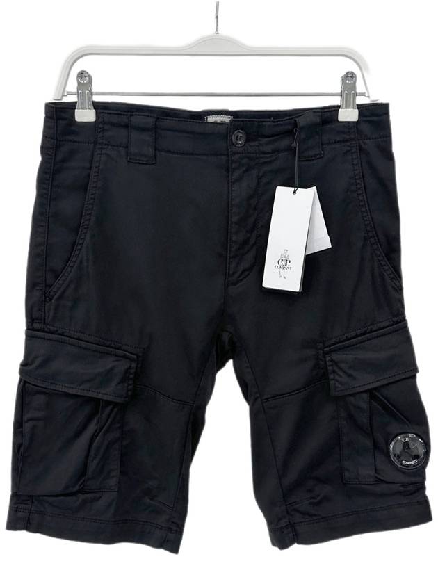 Men's Stretch Satin Lens Cargo Shorts Black - CP COMPANY - BALAAN 5