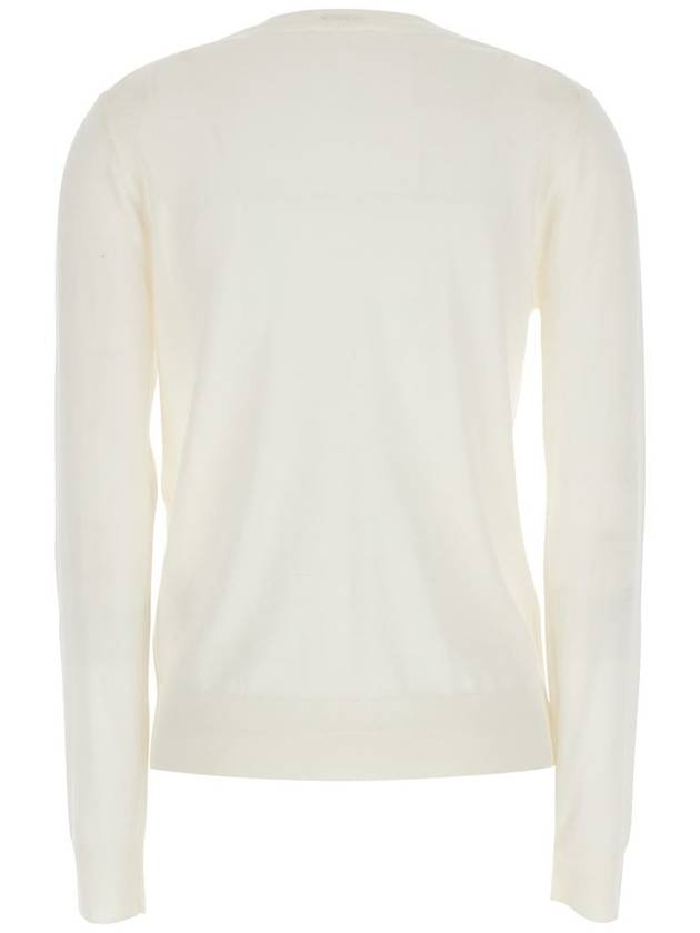 White V-Neck Long-Sleeved Sweater In Wool And Silk Blend Woman - P.A.R.O.S.H. - BALAAN 2