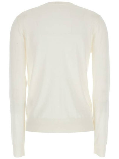 White V-Neck Long-Sleeved Sweater In Wool And Silk Blend Woman - P.A.R.O.S.H. - BALAAN 2