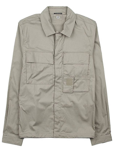 Metropolis Series Gabardine Pocket Long Sleeve Shirt Silver Sage - CP COMPANY - BALAAN 1