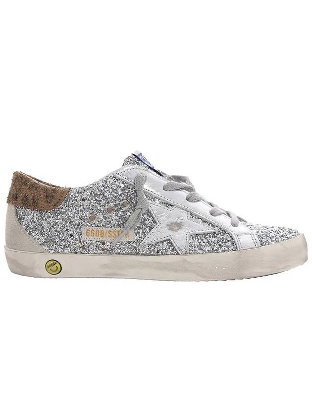 Kids Superstar Leopard Tab Low Top Sneakers Silver - GOLDEN GOOSE - BALAAN 1