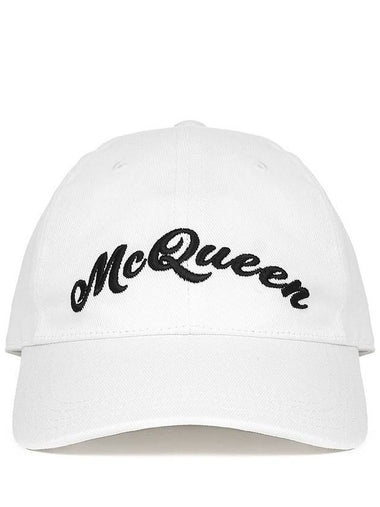 Embroidered Logo Baseball Cap White - ALEXANDER MCQUEEN - BALAAN 1