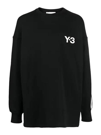 Logo Striped Crew Neck Sweatshirt Black - Y-3 - BALAAN 2