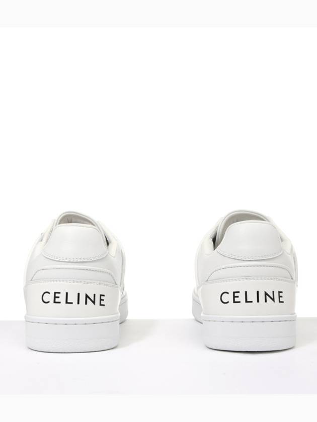 Men's Lace Up Calfskin Low-Top Sneakers Optic White - CELINE - BALAAN 9