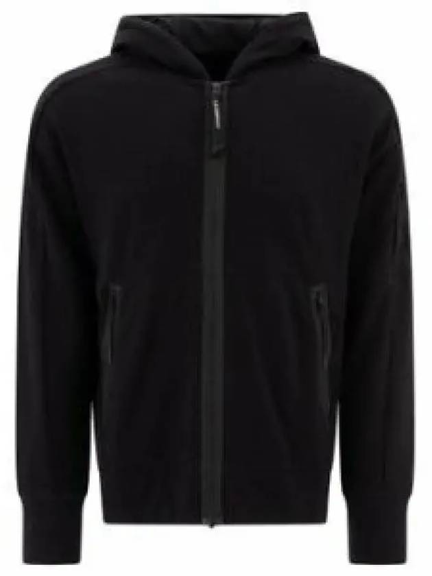 Diagonal Raised Fleece Hooded Jacket Black - CP COMPANY - BALAAN 2