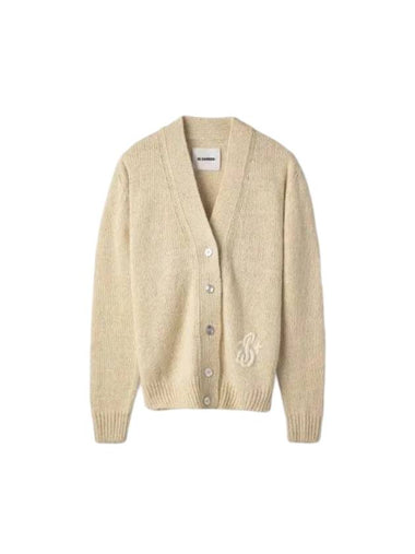 Logo V-Neck Cardigan Ivory - JIL SANDER - BALAAN 1