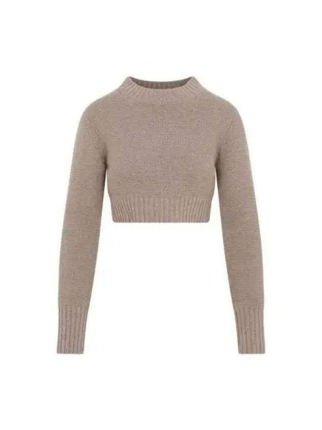 Kaya Crop Cashmere Knit Top Sand - MAX MARA - BALAAN 2