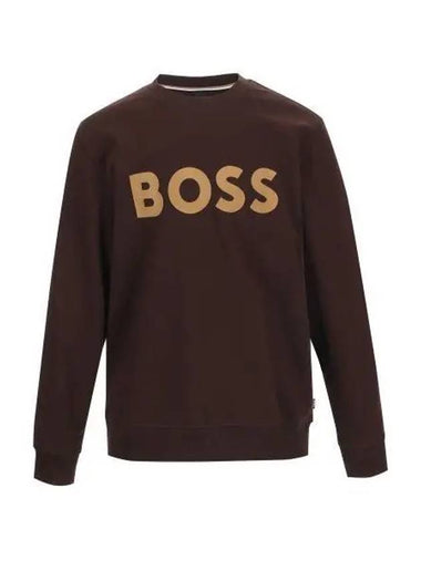 Flock print logo cotton sweatshirt 50477309 210 - BOSS - BALAAN 1