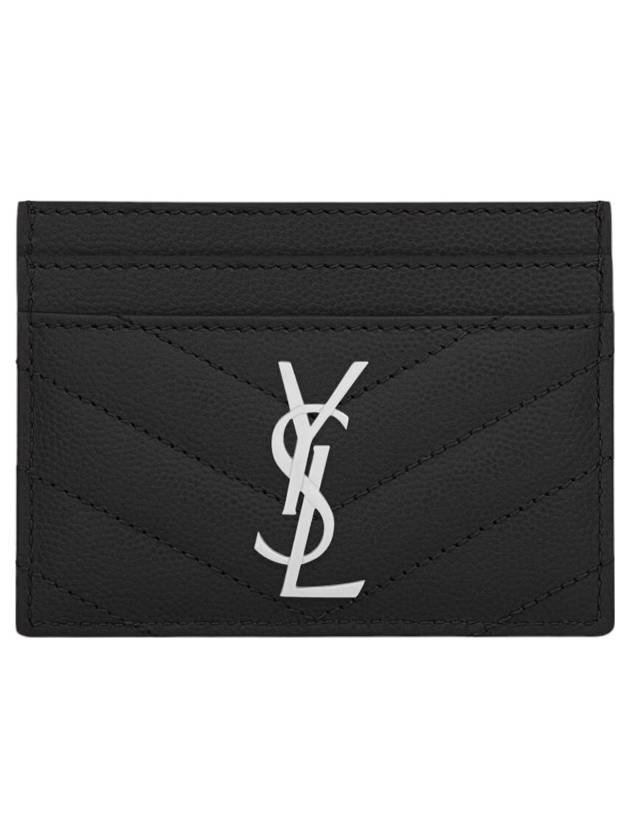 Cassandre Matelasse Card Case In Grain De Poudre Embossed Leather Black - SAINT LAURENT - BALAAN 2