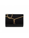 Miniaudiere Plexiglass Gold Logo Cross Bag Black - SAINT LAURENT - BALAAN 1