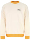 Men's Logo Print Sweatshirt Ecru Ocher Yellow - MARCELO BURLON - BALAAN 1