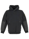 Regular Fit Mercerized Cotton Fleece Cotton Hoodie Dark Grey - STONE ISLAND - BALAAN 2