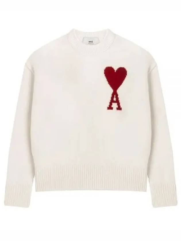 De Coeur Heart Logo Knit Top White - AMI - BALAAN 2