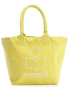 Yenky Embroidered Logo Large Shopper Tote Bag Yellow - ISABEL MARANT - BALAAN 2