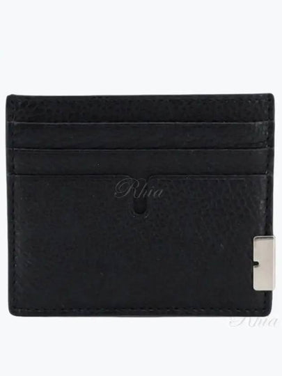 Grained Leather Card Wallet Black - BURBERRY - BALAAN 2