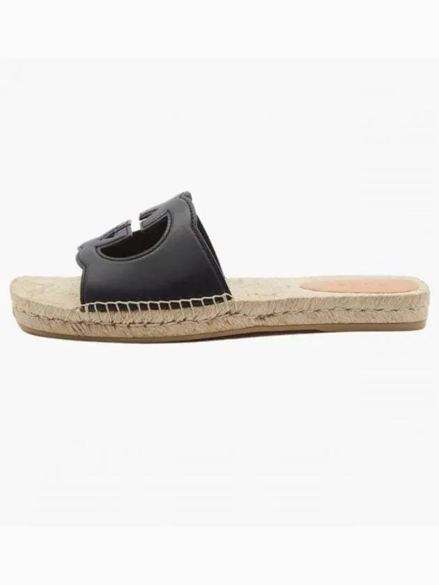 Interlocking G Cutout Slide Slippers Black - GUCCI - BALAAN 2