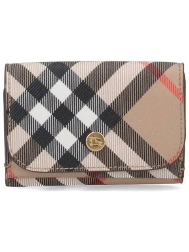 Check Half Wallet Beige - BURBERRY - BALAAN 3