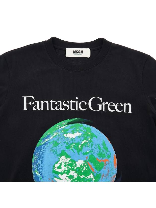 Fantastic Green Logo Short Sleeve T-Shirt Black - MSGM - BALAAN 4