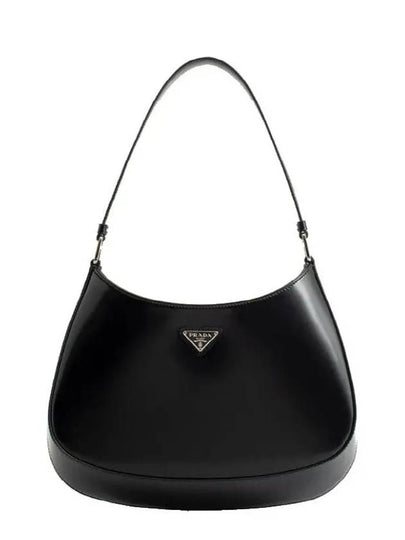 Triangular Logo Cleo Brushed Leather Shoulder Bag Black - PRADA - BALAAN 2