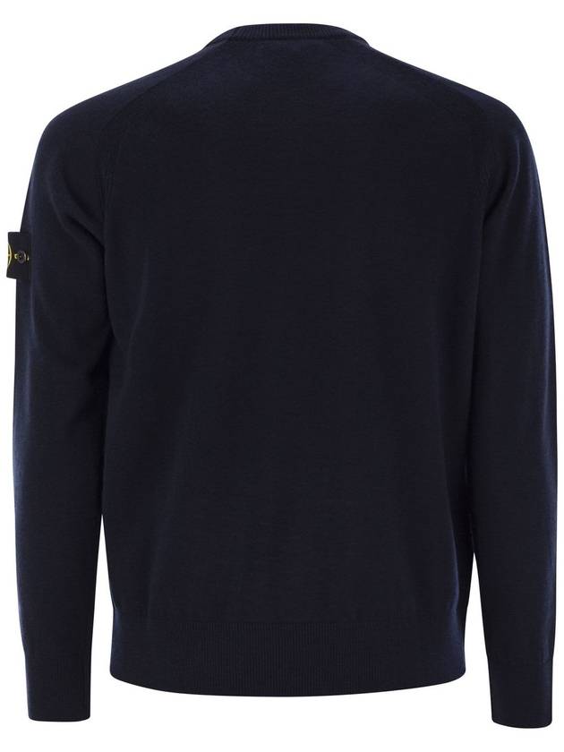 Pullover Wool Knit Top Navy - STONE ISLAND - BALAAN 3