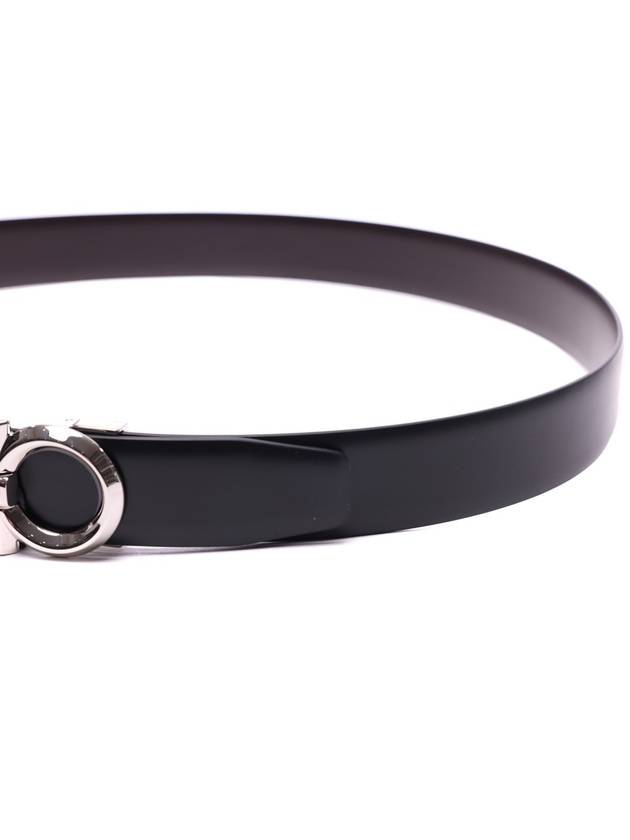 Gancini Buckle Reversible Leather Belt Black - SALVATORE FERRAGAMO - BALAAN 6