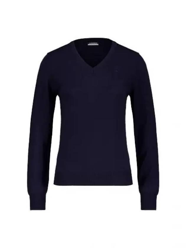 Amaya V-Neck Knit Top Navy - J.LINDEBERG - BALAAN 2