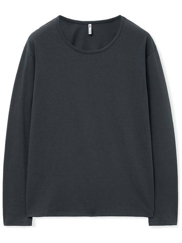 Semi over Silket Cotton U neck Long Sleeve CHARCOAL - WEST GRAND BOULEVARD - BALAAN 1