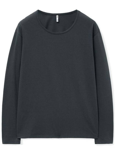 Semi over Silket Cotton U neck Long Sleeve CHARCOAL - WEST GRAND BOULEVARD - BALAAN 2