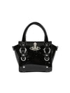 Vivienne Westwood ORB logo patent leather tote bag 48030002WL001O N403 - VIVIENNE WESTWOOD - BALAAN 1