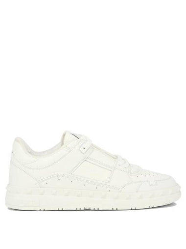 Freedots Calfskin Low Top Sneakers White - VALENTINO - BALAAN 1