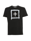 Stencil Two Logo Short Sleeve T-Shirt Black - STONE ISLAND - BALAAN 1