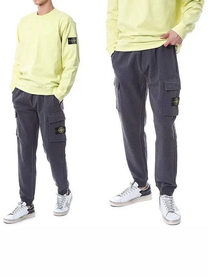 Garment Dyed Cotton Fleece Track Pants Dark Grey - STONE ISLAND - BALAAN 2