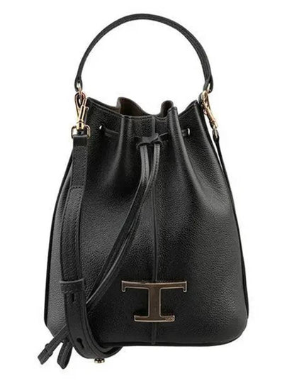 T Timeless Leather Micro Logo Bucket Bag Black - TOD'S - BALAAN 2