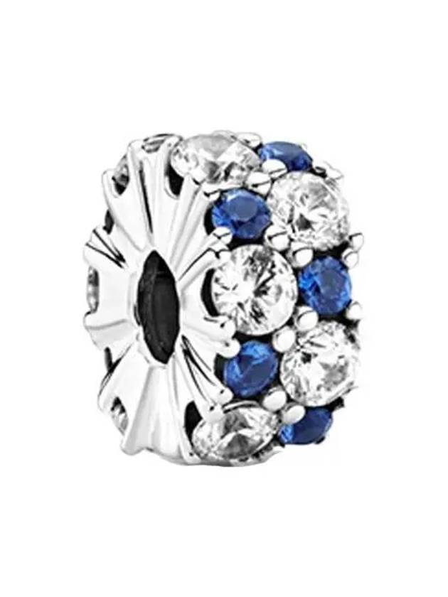 Clear Sparkling Clip Bracelet Charm Silver Blue - PANDORA - BALAAN 2