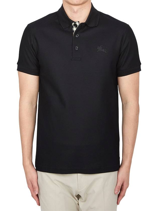 Cotton Polo Shirt Black - BURBERRY - BALAAN 2