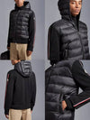 Logo Patch Padded Wool Hooded Jacket Black - MONCLER - BALAAN 4