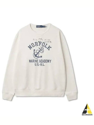 Anchor print fleece sweatshirt white - POLO RALPH LAUREN - BALAAN 1