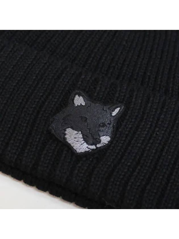 Wool Fox Head Beanie Black - MAISON KITSUNE - BALAAN 4