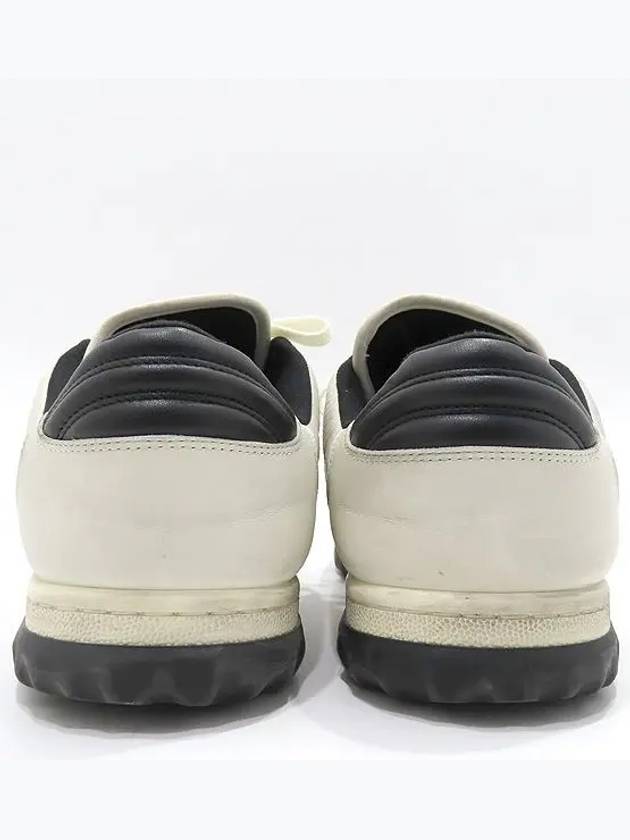 741656 White Fabric Black Leather Trim MAC80 Dirty Men s Sneakers 8 275MM - GUCCI - BALAAN 4