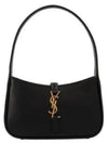 LE 5A 7 Small Smooth Leather Hobo Shoulder Bag Black - SAINT LAURENT - BALAAN 2