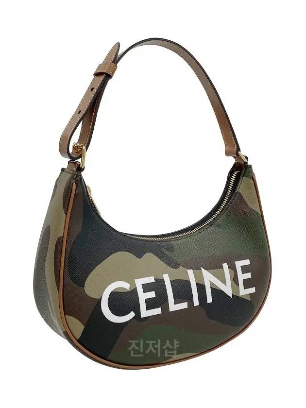 Ava Camouflage Canvas Shoulder Bag Green - CELINE - BALAAN 3