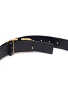 V Logo Signature Buckle Leather Belt Black - VALENTINO - BALAAN 7