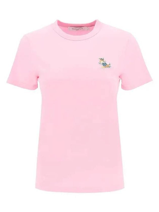 Dressed Fox Patch Short Sleeve T-Shirt Dusty Rose - MAISON KITSUNE - BALAAN 2