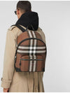 JETT check leather backpack dark brown - BURBERRY - BALAAN 4